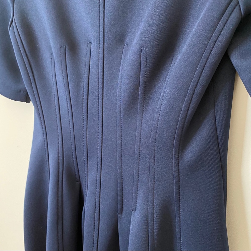 Betsey Johnson Full Zip Blue w/ Black Trim Dress 2 - Picture 9 of 11
